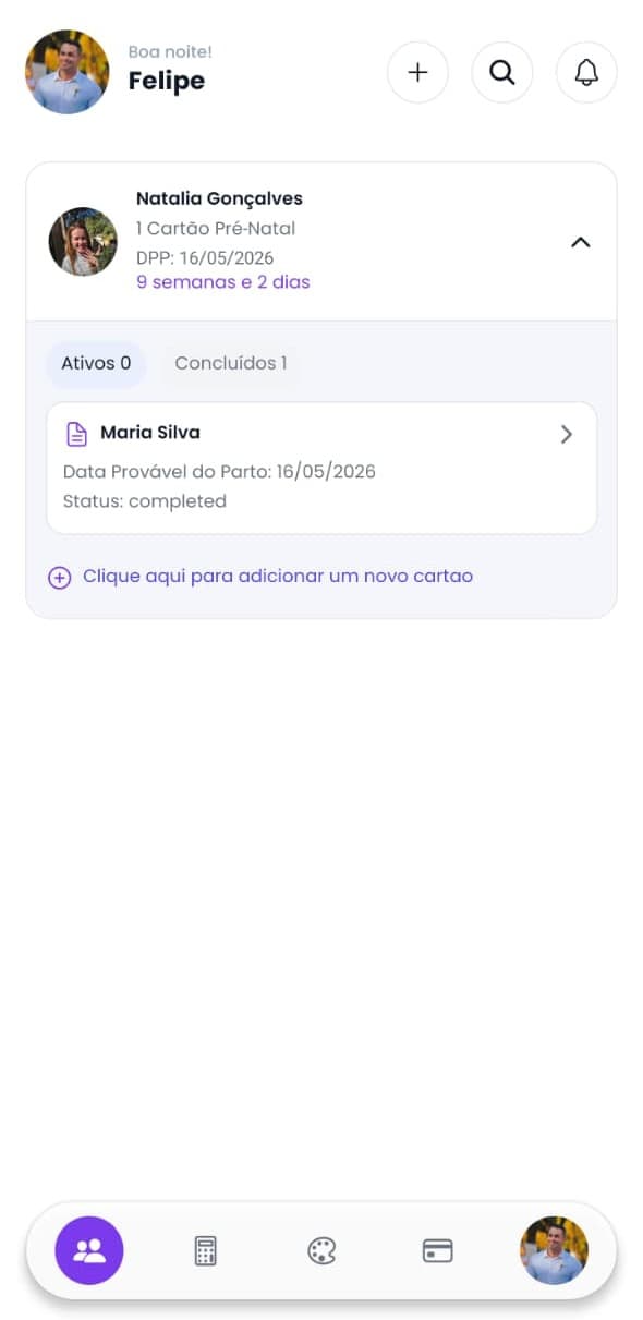 Prévia do app PrenatalPro